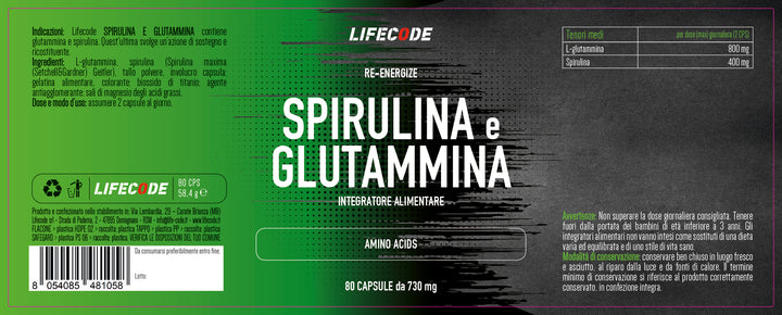 Spirulina e Glutammina