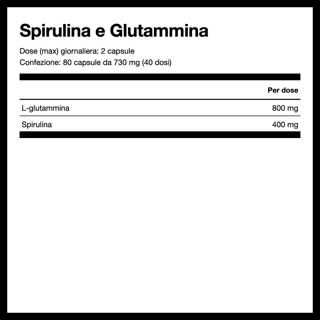 Spirulina e Glutammina